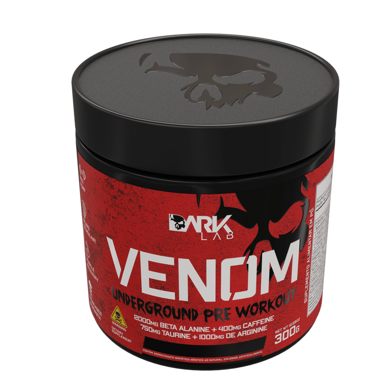 Pre Workout Venom 300g Underground Pre Workout Dark Lab, Beta Alanine, Cafeina, Taurine, Arginine